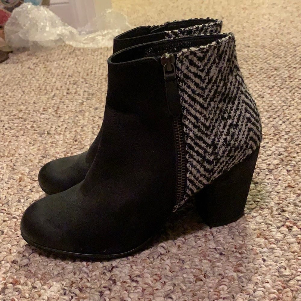 Nordstrom black and white booties